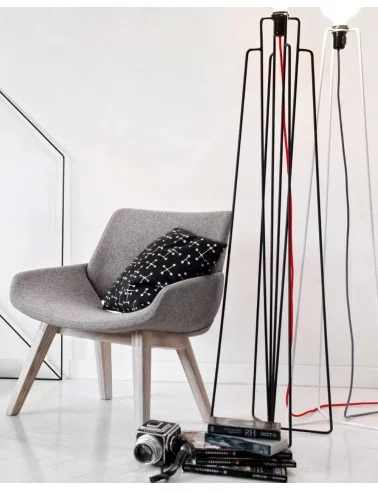 Design-Sessel aus Massivholz MONK - PROSTORIA grau