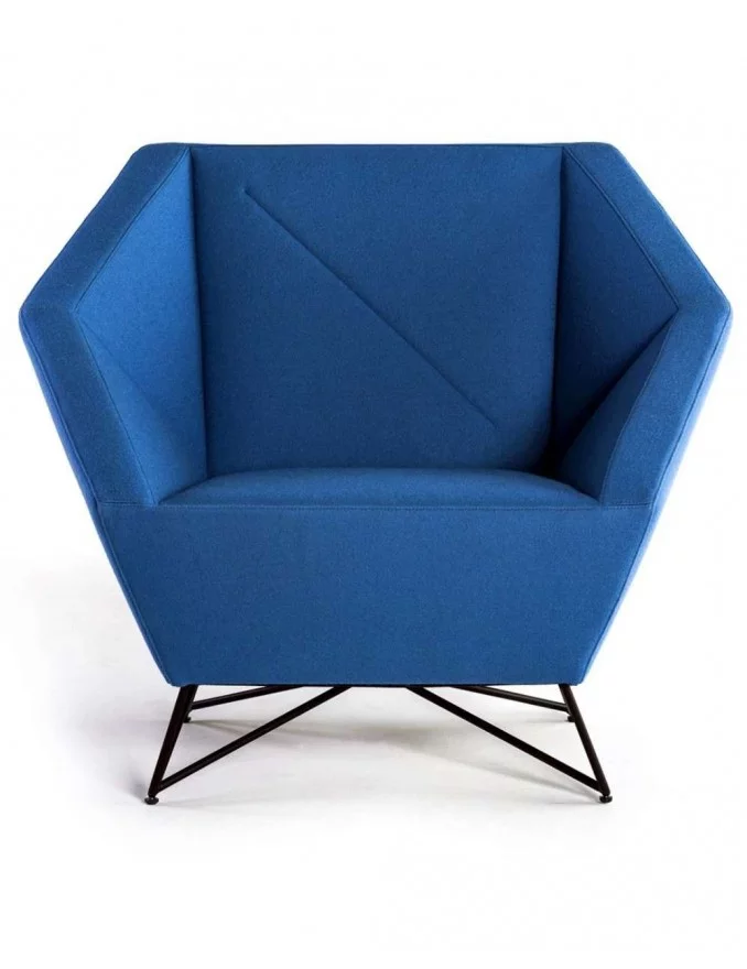 Fotel z wysokim oparciem 3ANGLE - PROSTORIA niebieski