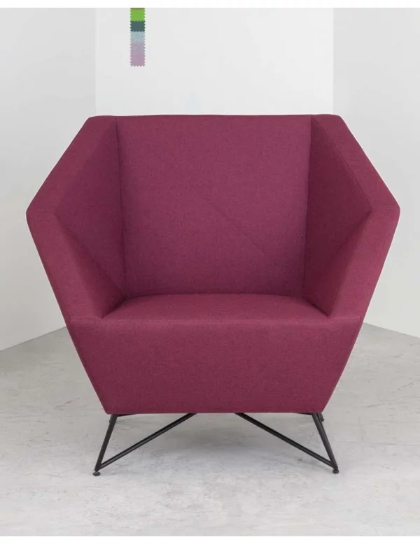 Contemporary design armchair in blue fabric 3ANGLE prostoria