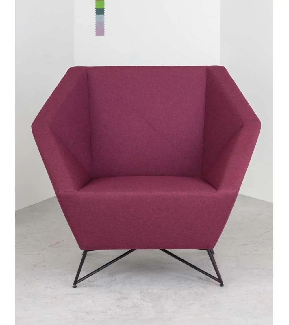 Sessel im modernen Design CUSTOMIZABLE blauer Stoff 3ANGLE prostoria