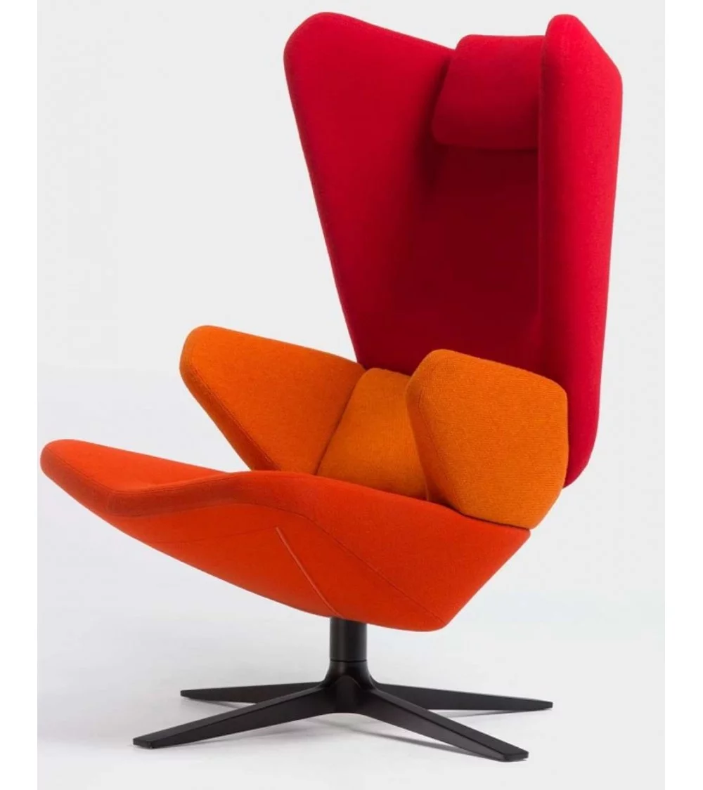 Lounge chair high back armchair TRIFIDAE - PROSTORIA red