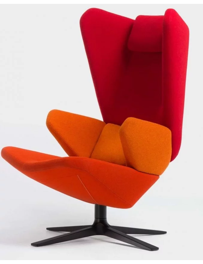 Fauteuil dossier haut Lounge chair TRIFIDAE - PROSTORIA rouge