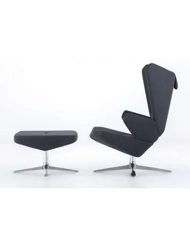 Lounge stoel hoge rugleuning fauteuil TRIFIDAE - PROSTORIA rood
