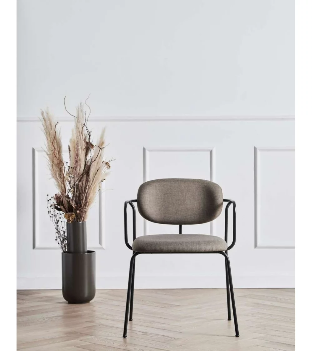 Silla de diseño en metal y tejido FRAME - WOUD Silla de diseño en metal y tejido FRAME - WOUD