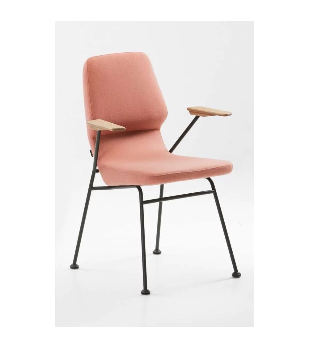 Design chair black fabric metal armrests OBLIQUE prostoria