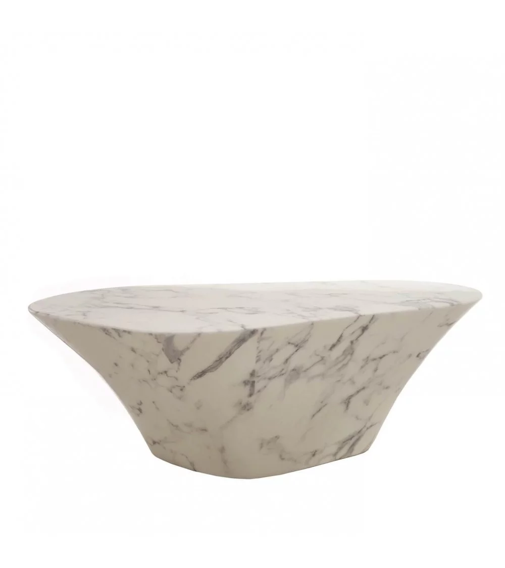 Pols potten mesa de centro de diseño de mármol blanco