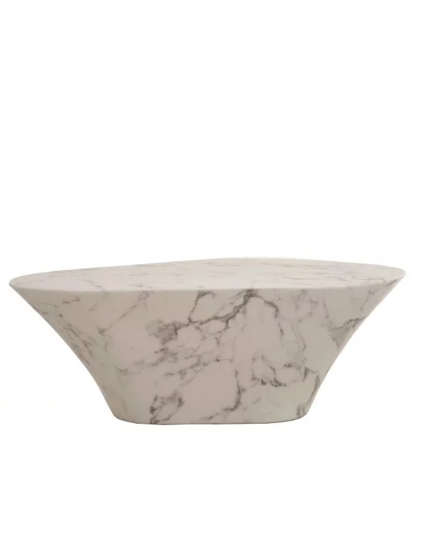 Pols potten mesa de centro de diseño de mármol blanco