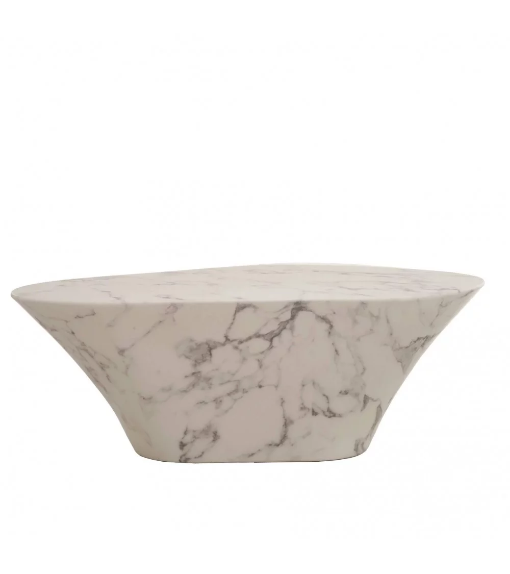 Table basse design marbre blanc pols potten