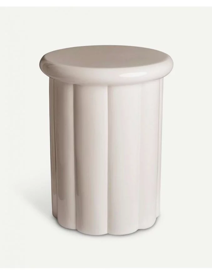 Small cream plastic stool ROMAN - POLS POTTEN