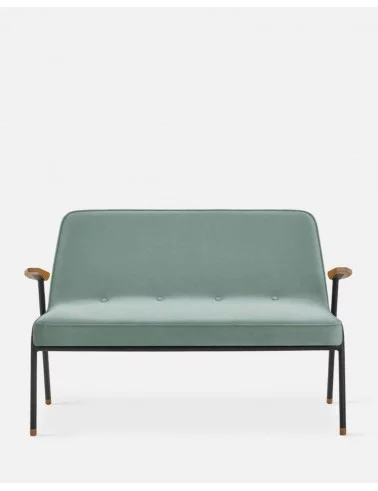 Kleines retro 2-Sitzer-Sofa aus grünem Stoff 366 Metal - 366CONCEPT