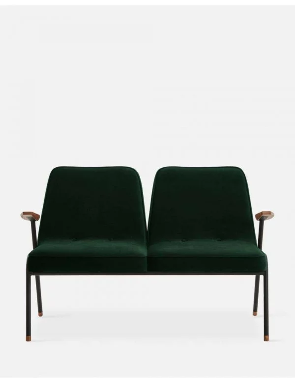 Kleines Retro 2-Sitzer Sofa VELOURS VERT 366 DUO - 366CONCEPT grün