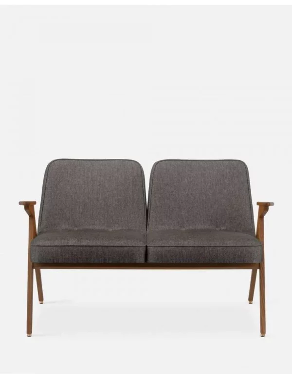 Kleines Retro 2-Sitzer Sofa GREY BUNNY FABRIC - 366 Grey concept