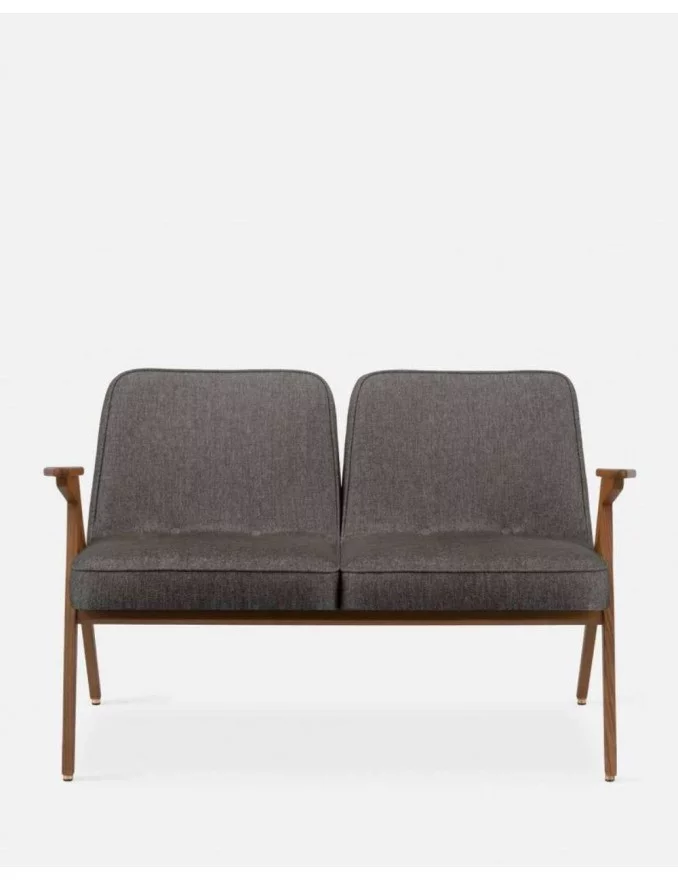 Kleines Retro 2-Sitzer Sofa GREY BUNNY FABRIC - 366 Grey concept
