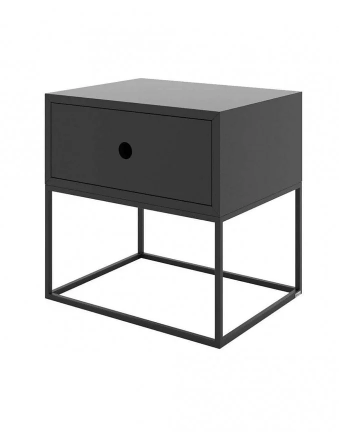 Black bedside table with contemporary design drawer ARSEN - TAKE ME HOME