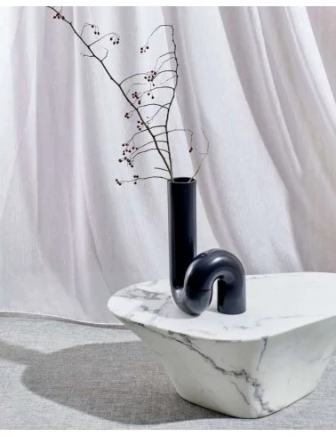 Mesa de centro pequeña diseño mármol blanco pols potten