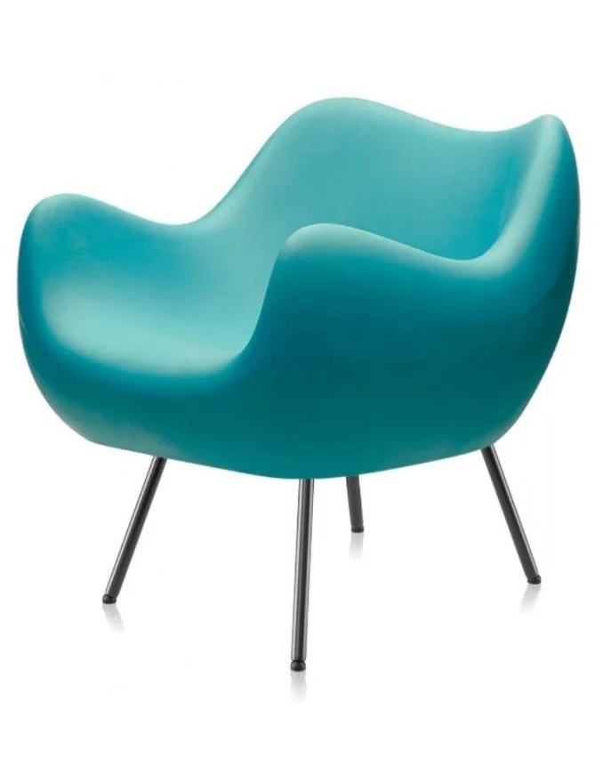 Design plastic armchair RM58 Mat - VZOR - turquoise