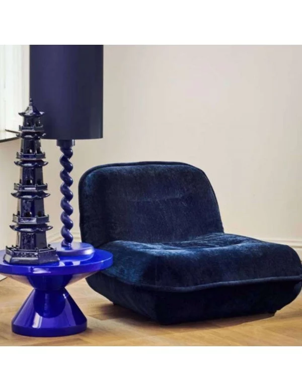 Cómodo sillón Puff en tela azul - POLS POTTEN