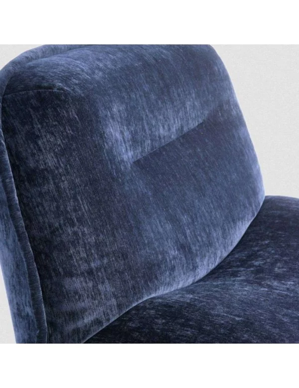 Comfortable Puff armchair in blue fabric - POLS POTTEN