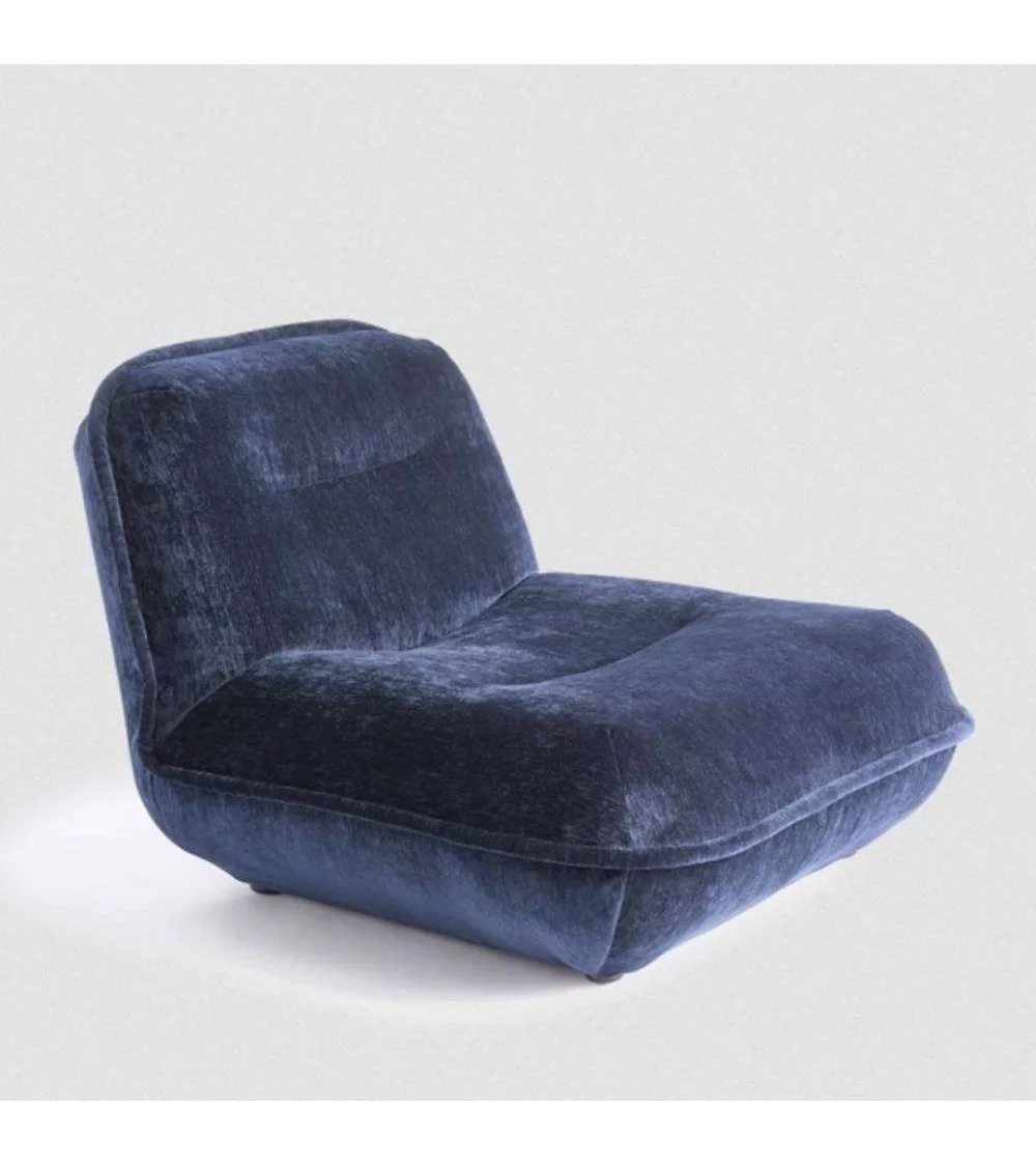 Comfortabele Puff fauteuil in blauwe stof - POLS POTTEN