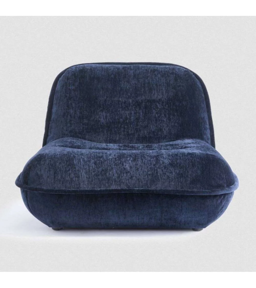 Comfortable Puff armchair in blue fabric - POLS POTTEN