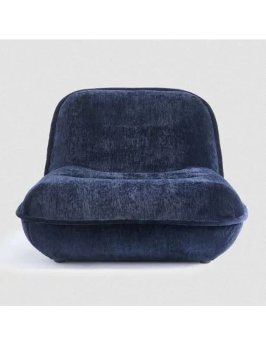 Bequemer Puff-Sessel aus blauem Stoff - POLS POTTEN