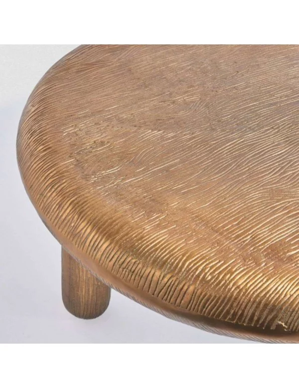 Tavolino rotondo di design in metallo ottone a tre gambe - POLS POTTEN