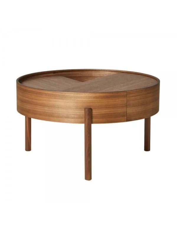 Round wooden coffee table ARC - WOUD - Walnut