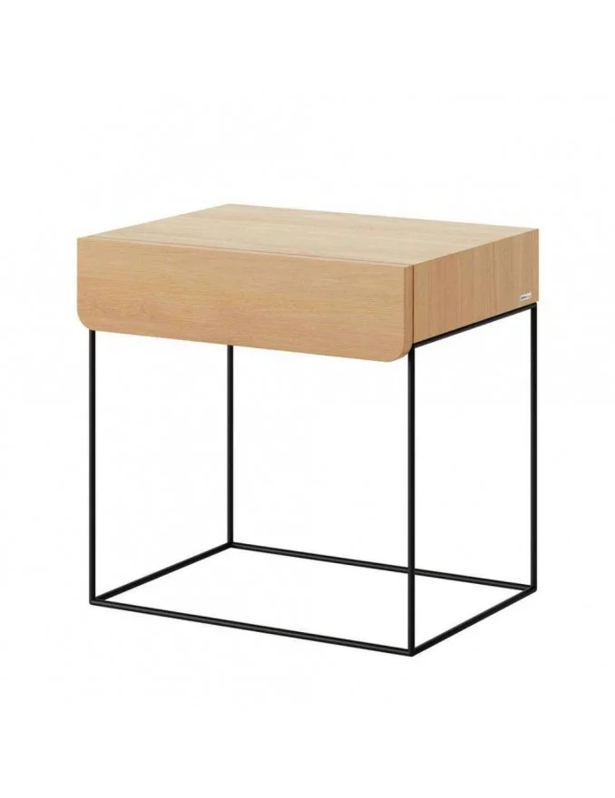 Table de chevet design en bois et métal avec tiroir RUBIK - TAKE ME HOME