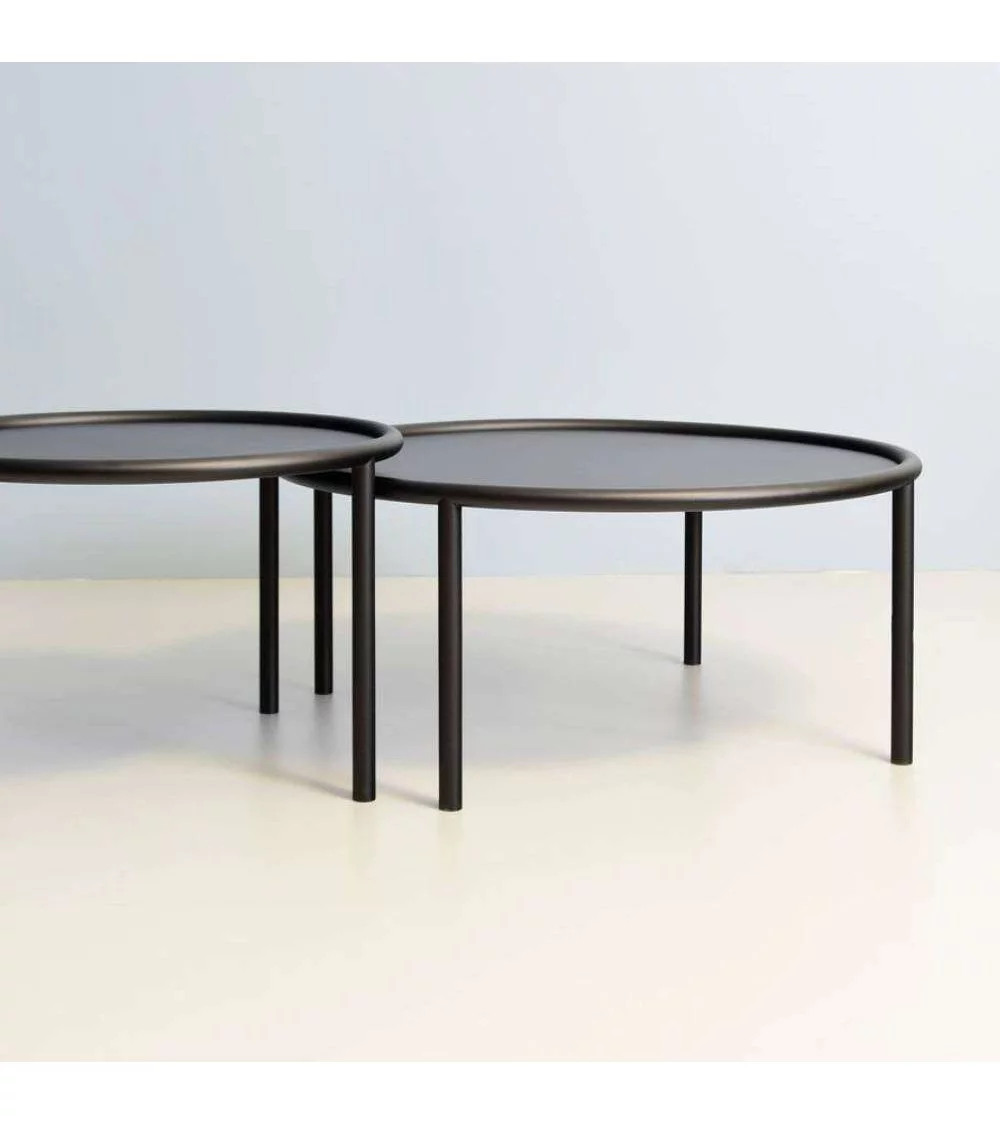 Small black round coffee table MONOLIT -TAKE ME HOME