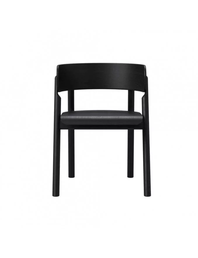 Design schwarzer Holzstuhl HONZA - TAKE ME HOME breite Sitzfläche