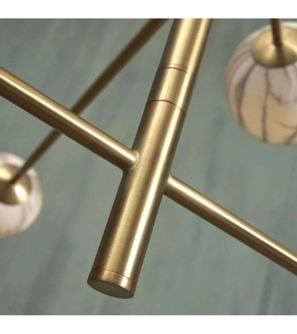Candeeiro suspenso de designer CARRARA em ouro com 6 globos - IT'S ABOUT ROMI