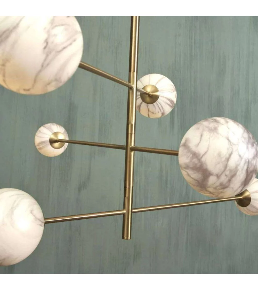 CARRARA gouden design hanglamp met 6 bollen - IT'S ABOUT ROMI