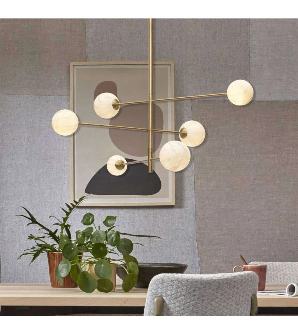 CARRARA designer gold pendant light with 6 globes - IT'S ABOUT ROMI