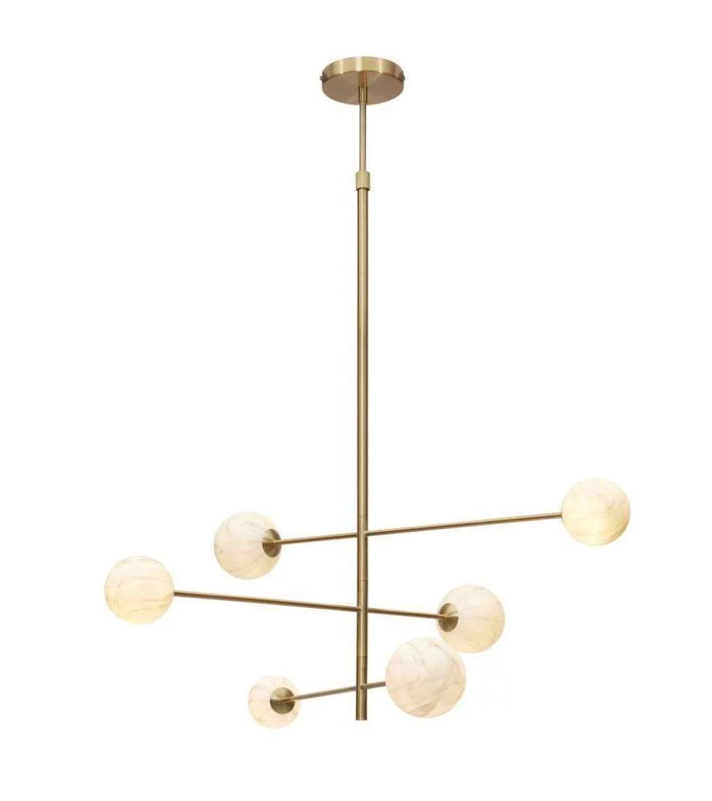 CARRARA designer gold pendant light with 6 globes - IT'S ABOUT ROMI