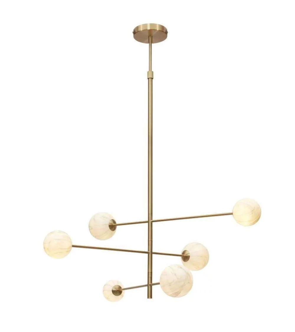 Lámpara colgante dorada de diseño CARRARA con 6 globos - SE TRATA DE ROMI