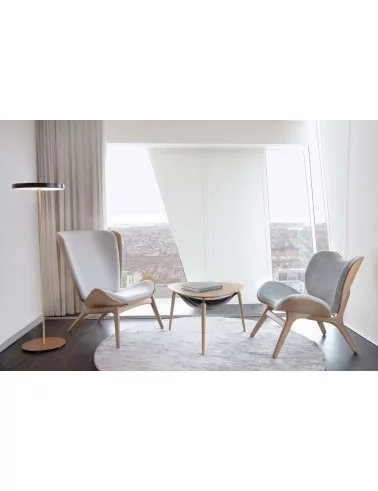 Skandinavischer Design-Sessel A CONVERSATION PIECE - heller eichengrauer Stoff