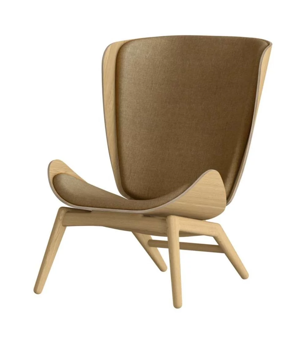 Scandinavian design armchair THE READER - UMAGE light oak sugar brown