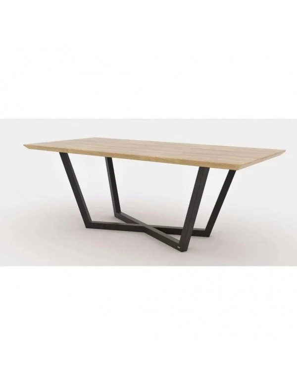 TAVOLO design industrial madeira maciça mesa de jantar metal leve-me para casa