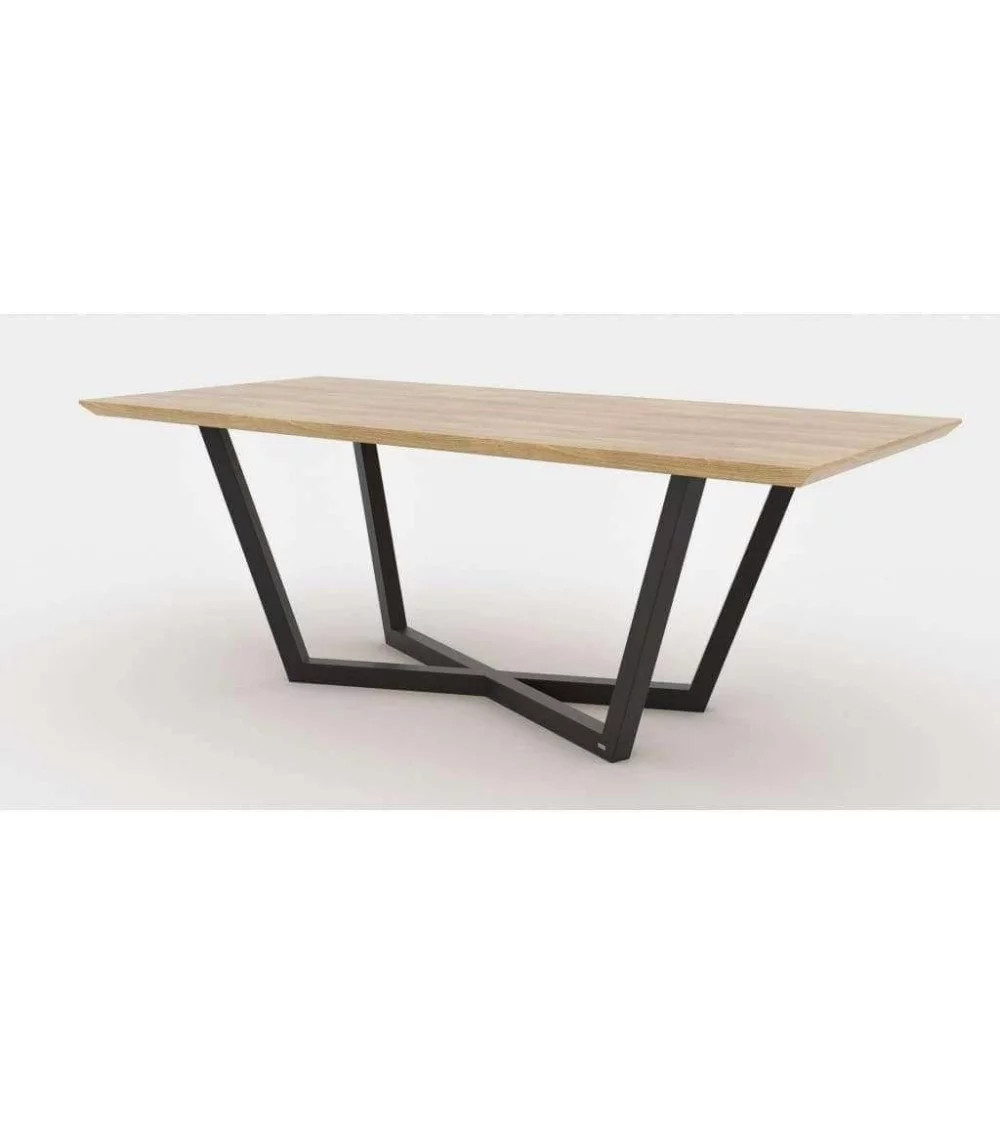 Table à manger design industriel bois massif  metal TAVOLO take me home