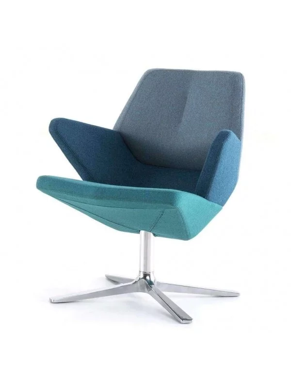 Poltrona bassa dal design moderno in tessuto verde TRIFIDAE prostoria