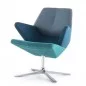 Contemporary design low armchair in green fabric TRIFIDAE prostoria