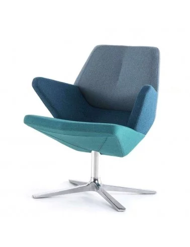 Eigentijds design lage fauteuil in groene stof TRIFIDAE prostoria