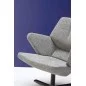 Contemporary design low armchair in green fabric TRIFIDAE prostoria