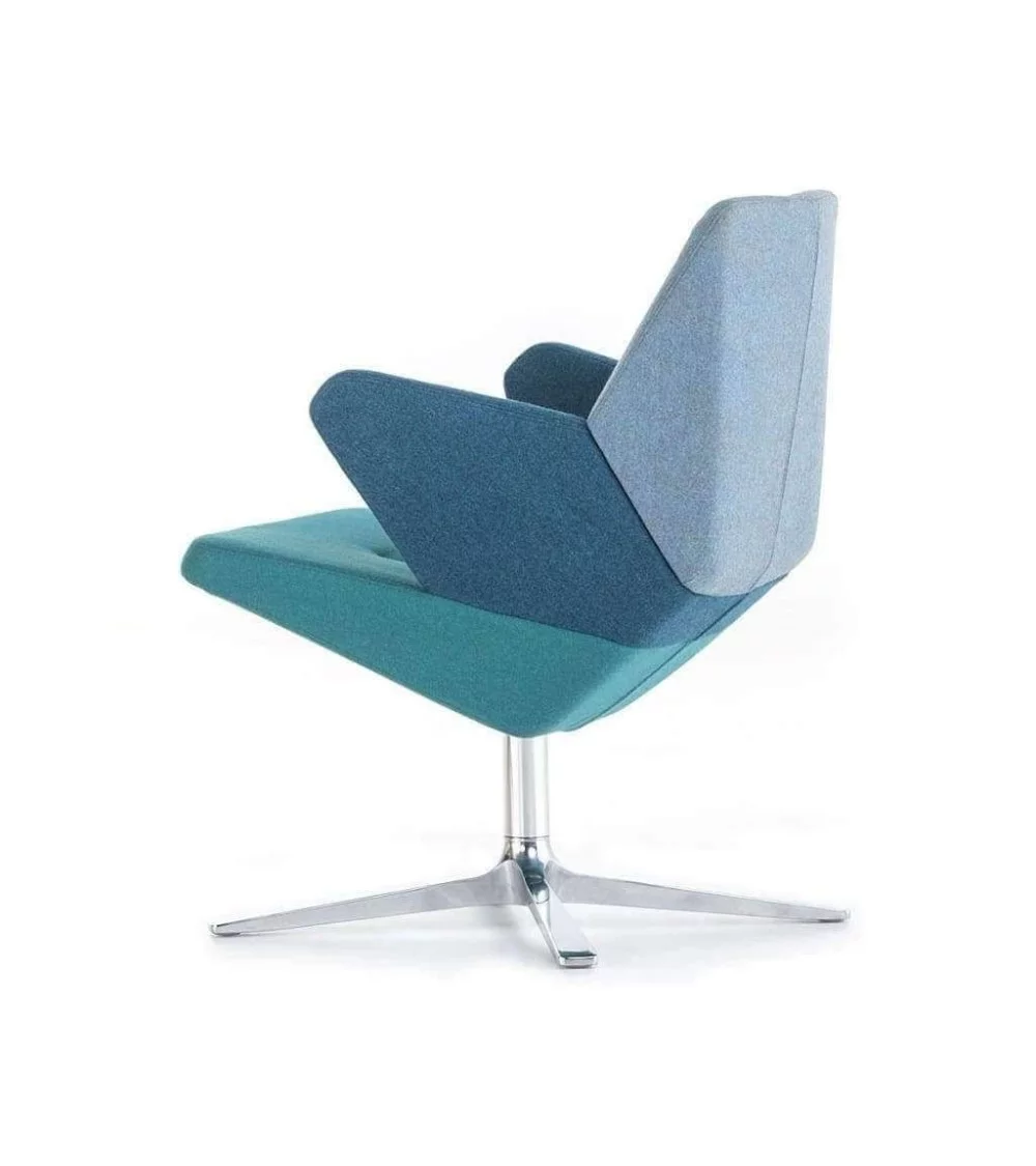 Eigentijds design lage fauteuil in groene stof TRIFIDAE prostoria