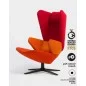 Poltrona design moderno in tessuto rosso Lounge chair TRIFIDAE prostoria