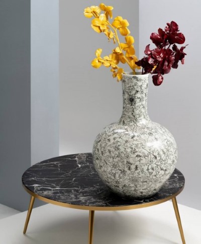 table basse ronde marbre et or pols potten